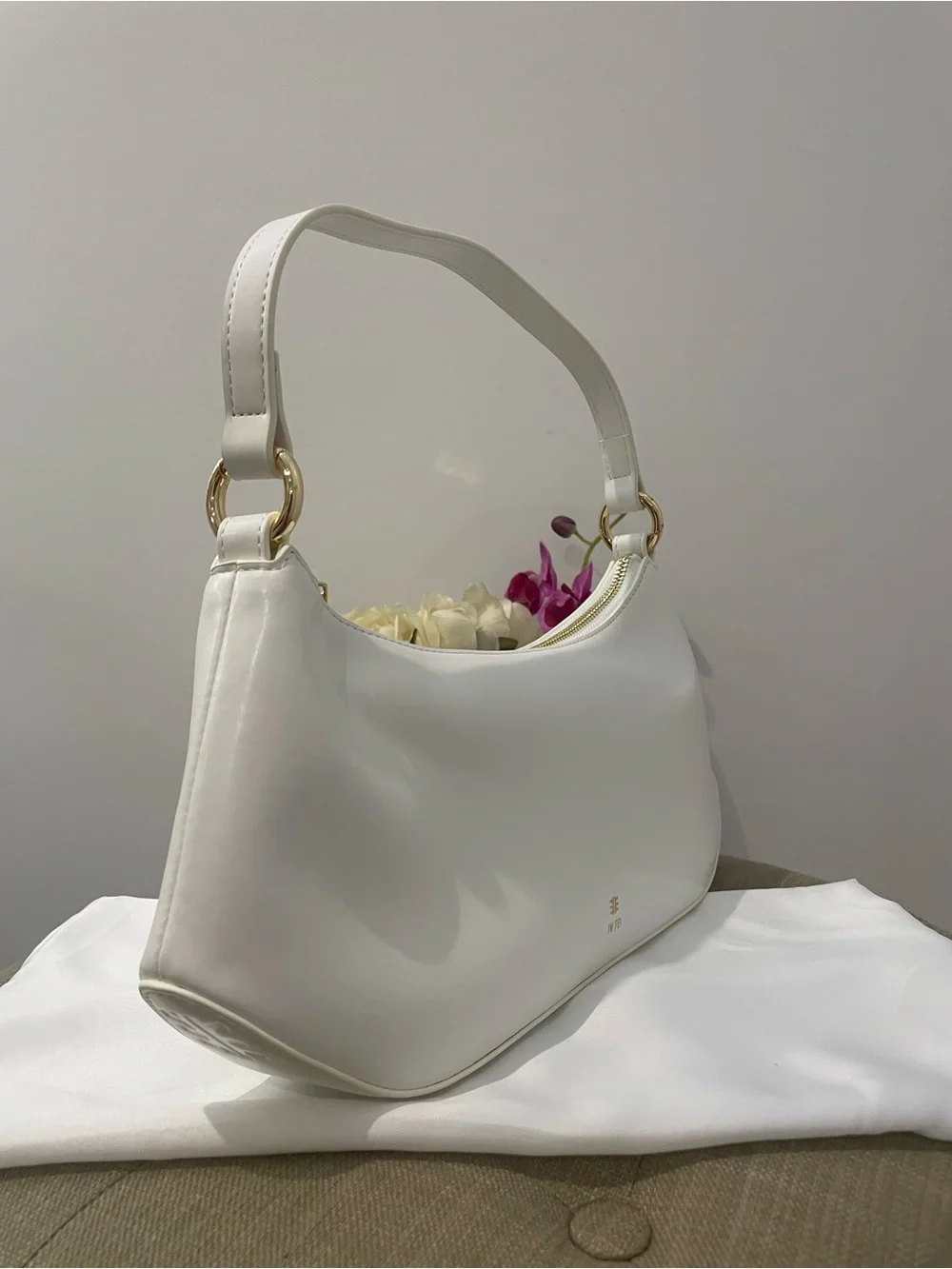 JW PEI White Vegan Leather Shoulder Bag